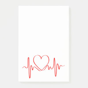 Heartbeat of Love ECG Wave Post-it Notes