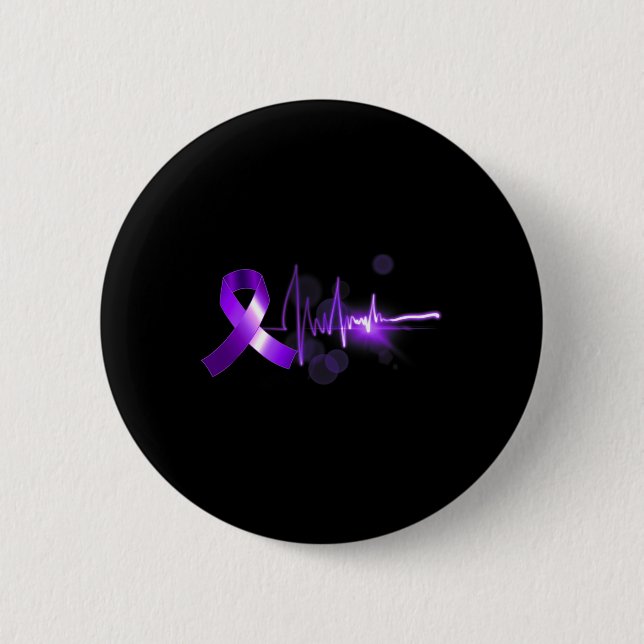 Heartbeat Opioid Ribbon Opioid Overdose Awareness  Button (Front)