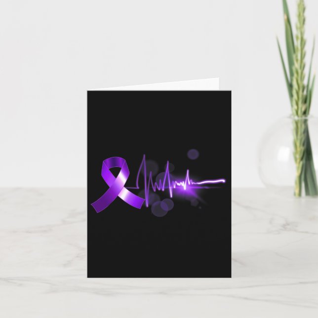 Heartbeat Opioid Ribbon Opioid Overdose Awareness  Card (Front)
