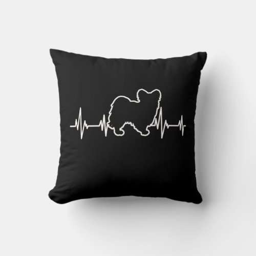 Heartbeat Papillon Owner Dog Lover Gift Throw Pillow