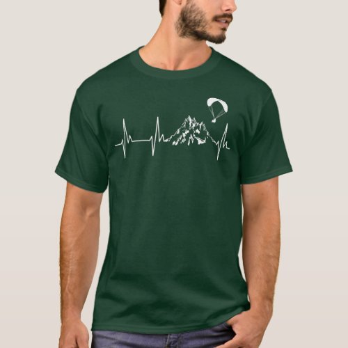 Heartbeat Paragliding Over Mountain T_Shirt