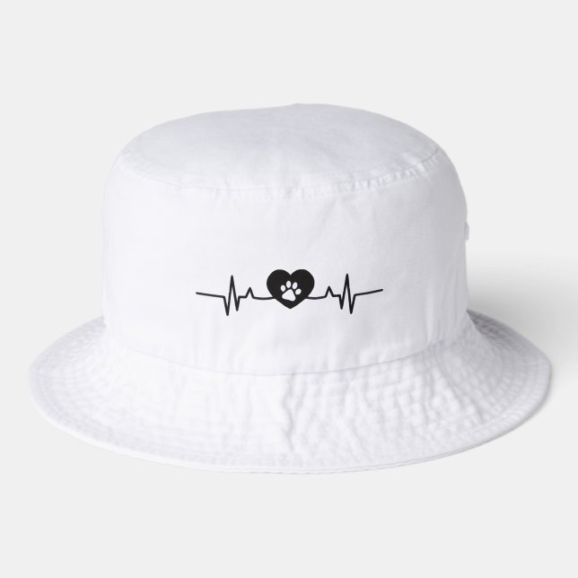 Heartbeat Paw Bucket Hat (Front)