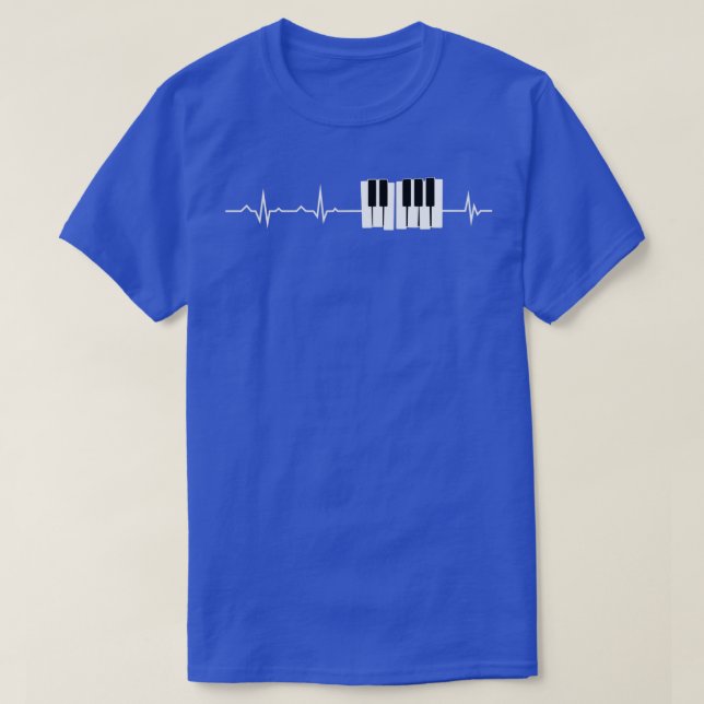 Heartbeat Piano Keyboard Piano Grand Pianist  T-Shirt (Design Front)