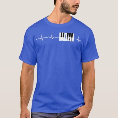 Heartbeat Piano Keyboard Piano Grand Pianist  T_Shirt