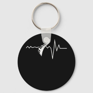 Heartbeat Piano Musician Pianist Keyboard Keychain