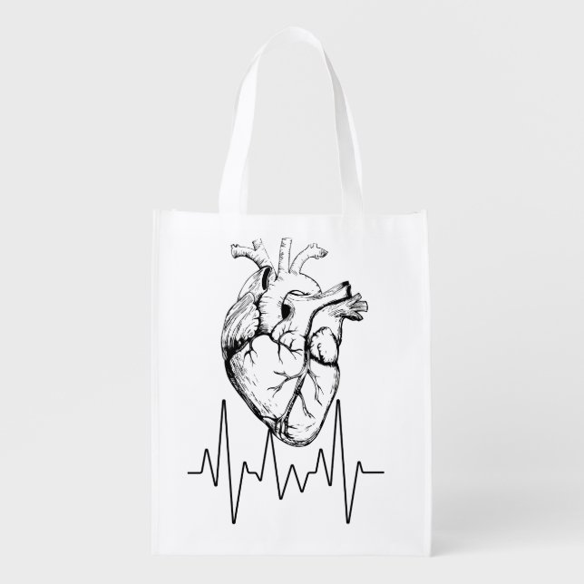 Heartbeat pocket grocery bag (Front)