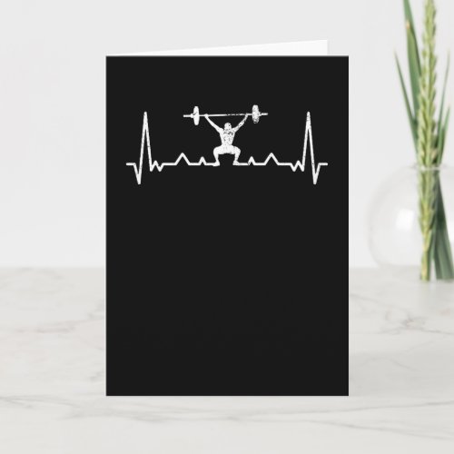 Heartbeat Powerlifting Saying Gift Retro Card