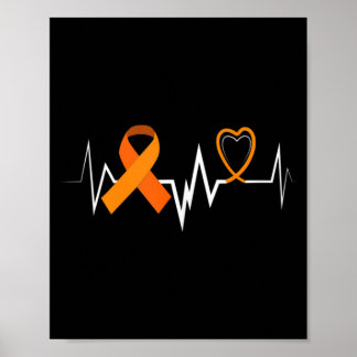 Heartbeat Products Leukemia Ribbon Leukemia Awaren Poster