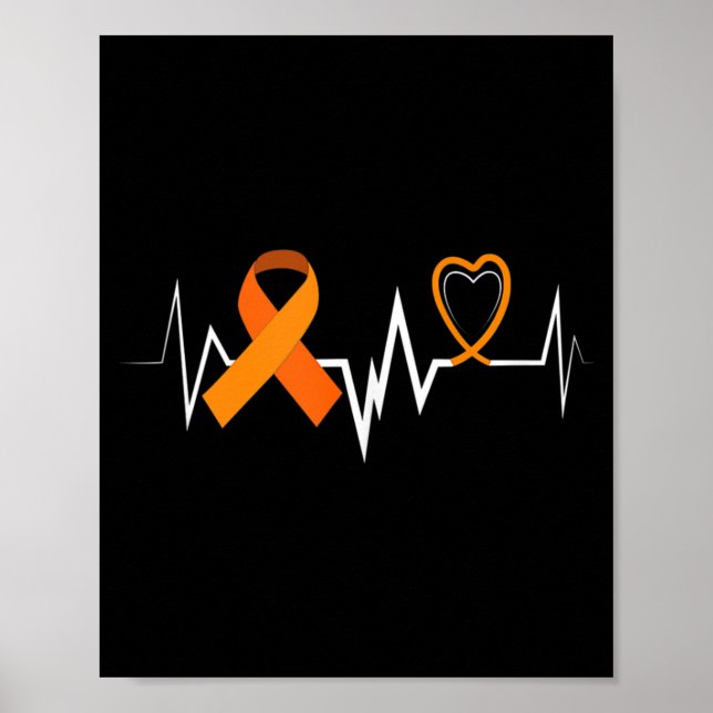 Heartbeat Products Leukemia Ribbon Leukemia Awaren Poster (Front)