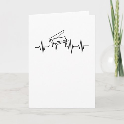 Heartbeat Pulse Piano Grand Piano Pianist Card