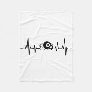 Heartbeat Rack Pool Billiard Player Billiards Cue Fleece Blanket