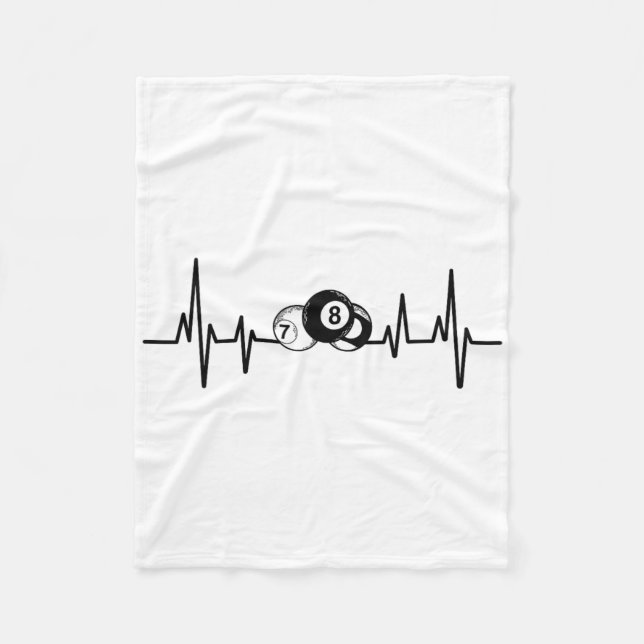 Heartbeat Rack Pool Billiard Player Billiards Cue  Fleece Blanket (Front)