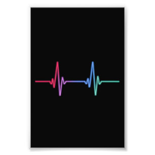Heartbeat Rainbow Pride LGBTQ Ally Photo Print