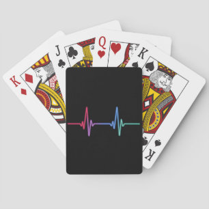 Heartbeat Rainbow Pride LGBTQ Ally Poker Cards