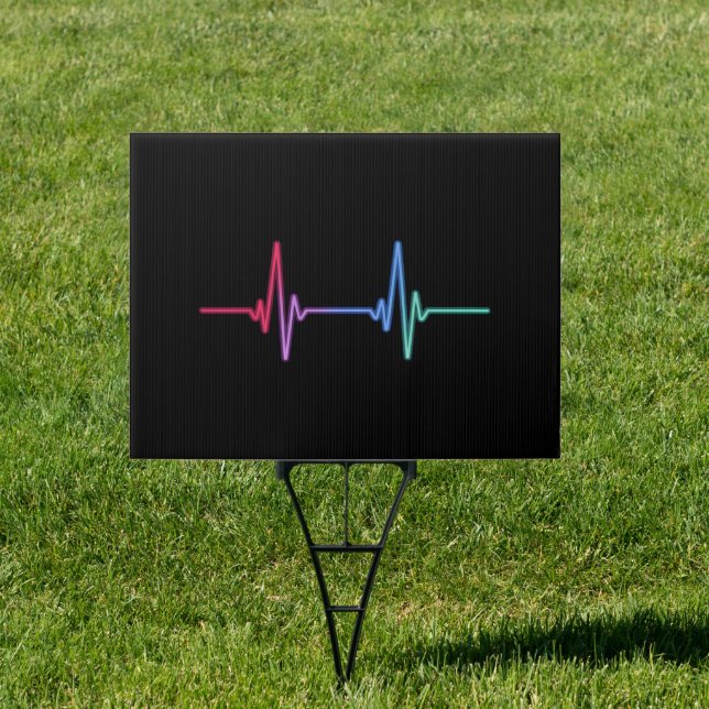 Heartbeat Rainbow Pride LGBTQ Ally  Sign (Insitu)