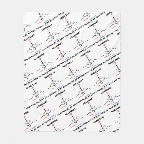 Heartbeat Rhythm Of My Soul ECG Electrocardiogram Fleece Blanket