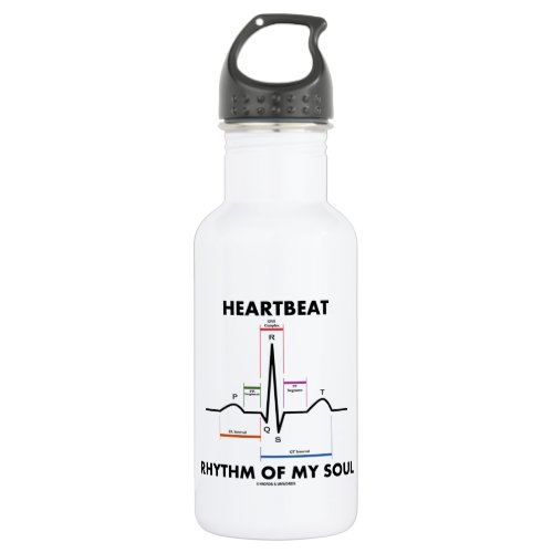 Heartbeat Rhythm Of My Soul Electrocardiogram Water Bottle