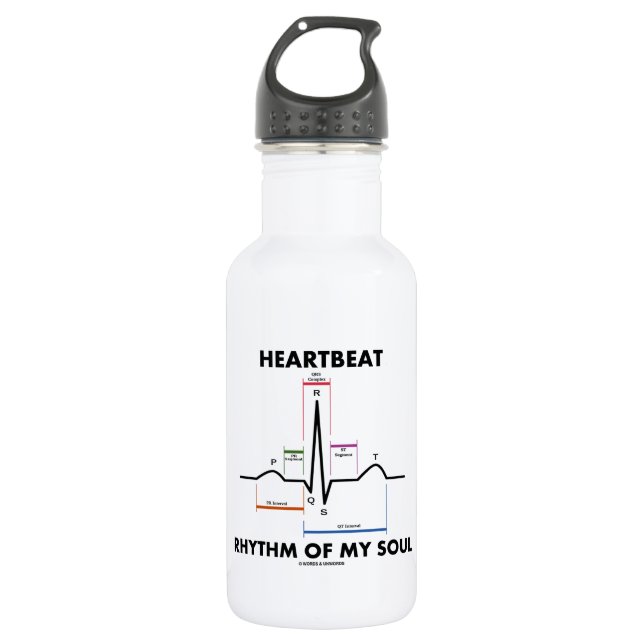 Heartbeat Rhythm Of My Soul (Electrocardiogram) Water Bottle (Front)
