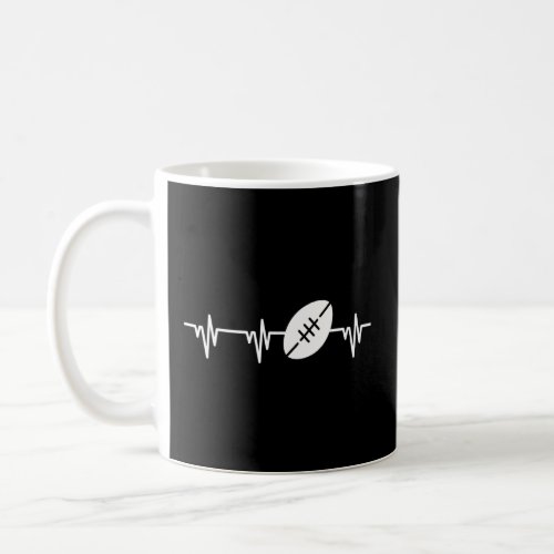 Heartbeat Rugby Sports Game Coach Player Or Fan  Coffee Mug