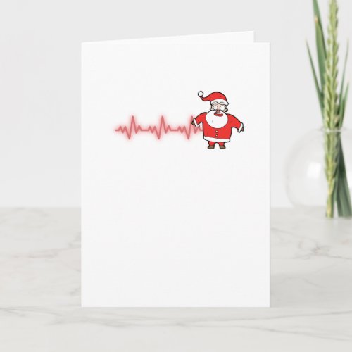 Heartbeat Santa Claus Funny Christmas Doctor Nurse Card