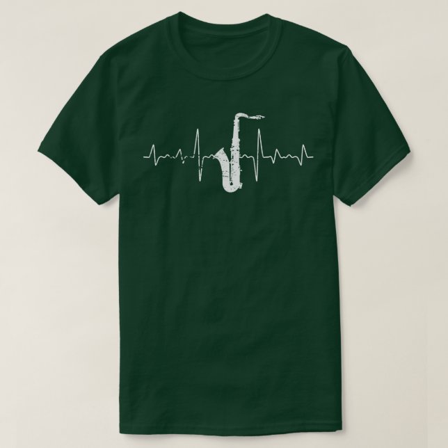 Heartbeat Saxophone T-Shirt (Design Front)