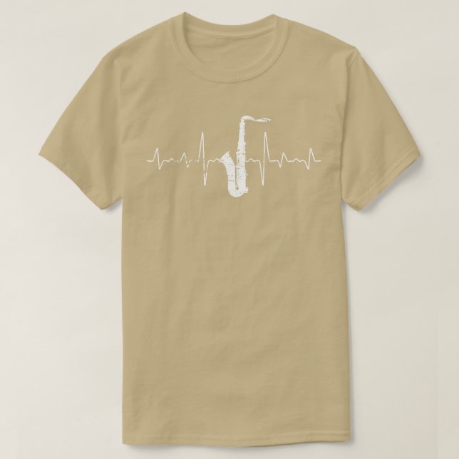 Heartbeat Saxophone T-Shirt (Design Front)