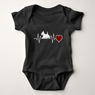 Heartbeat Scottish Terrier Scottie Dog Lovers gift Baby Bodysuit