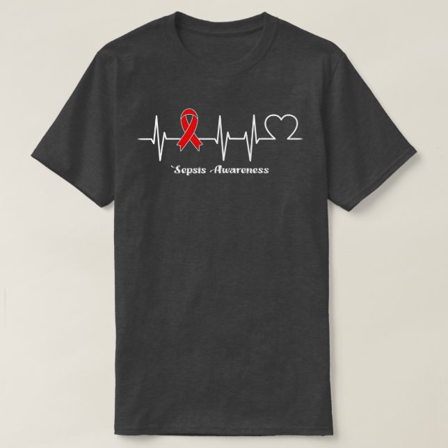 Heartbeat Sepsis Warrior  T-Shirt (Design Front)