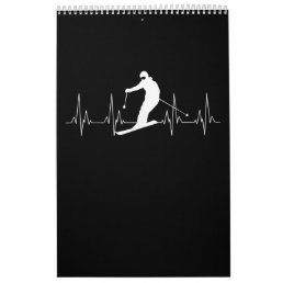 Heartbeat Skiing Gift For Skiers Calendar