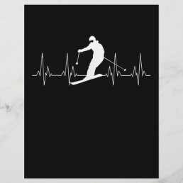 Heartbeat Skiing Gift For Skiers Letterhead