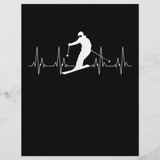 Heartbeat Skiing Gift For Skiers Letterhead (Front)