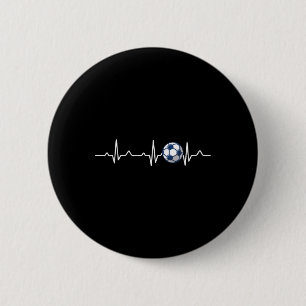 Heartbeat Soccer Lover Gift Button