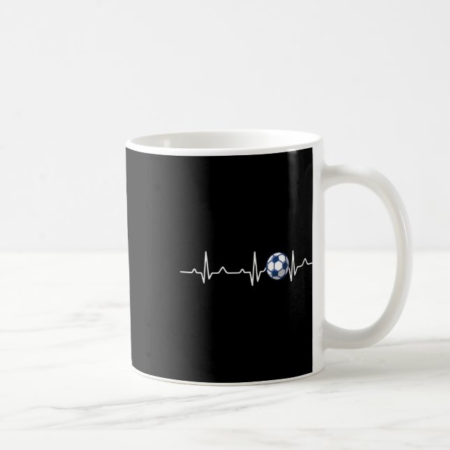 Heartbeat Soccer Lover Gift  Coffee Mug (Right)