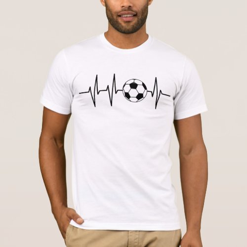 Heartbeat Soccer  Soccer Ball Fan  Football  T_Shirt