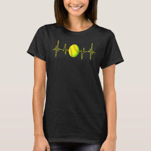 Heartbeat Softball Player Heated Game T-Shirt