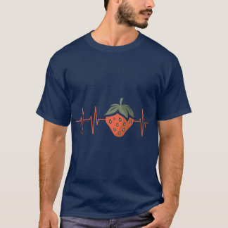 Heartbeat strawberry in comic and cartoon style Fr T-Shirt