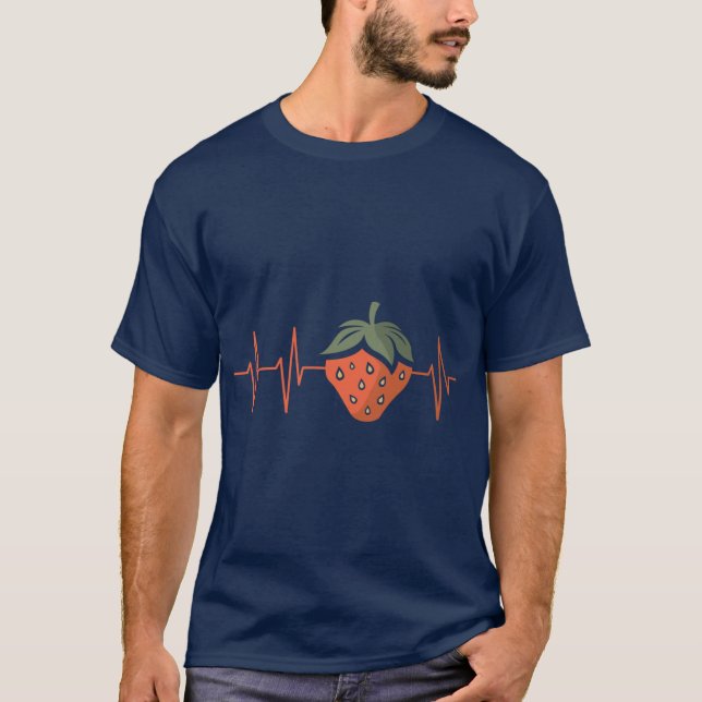 Heartbeat strawberry in comic and cartoon style Fr T-Shirt (Front)