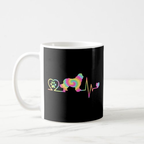 Heartbeat Tie Dye Newfie For Women Kids Newfoundla Coffee Mug