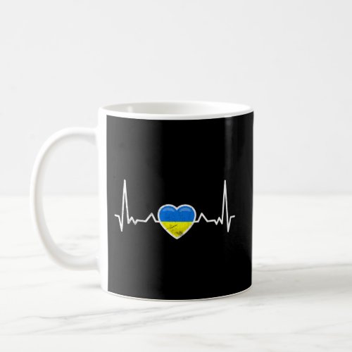 Heartbeat Ukraine Heart Ukrainian Flag Coffee Mug