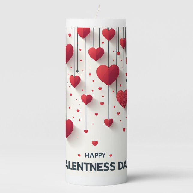 "Heartbeat Valentine's Day Candle" Pillar Candle (Front)
