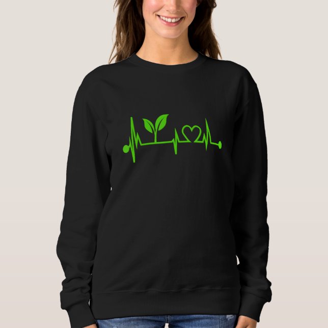 Heartbeat Vegetables, Funny Vegans Vegetarians Cos Sweatshirt (Front)