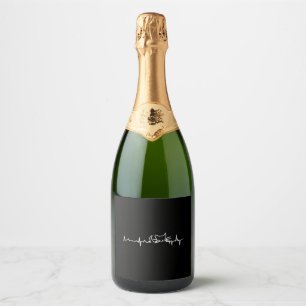 Heartbeat with Cat - Cat Lover - Cat Owner - Heart Sparkling Wine Label