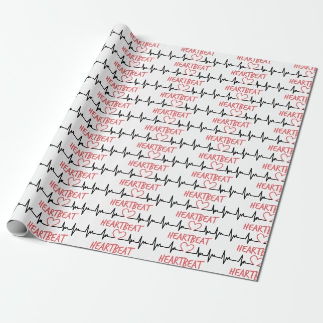 Heartbeat Wrapping Paper (Unrolled)