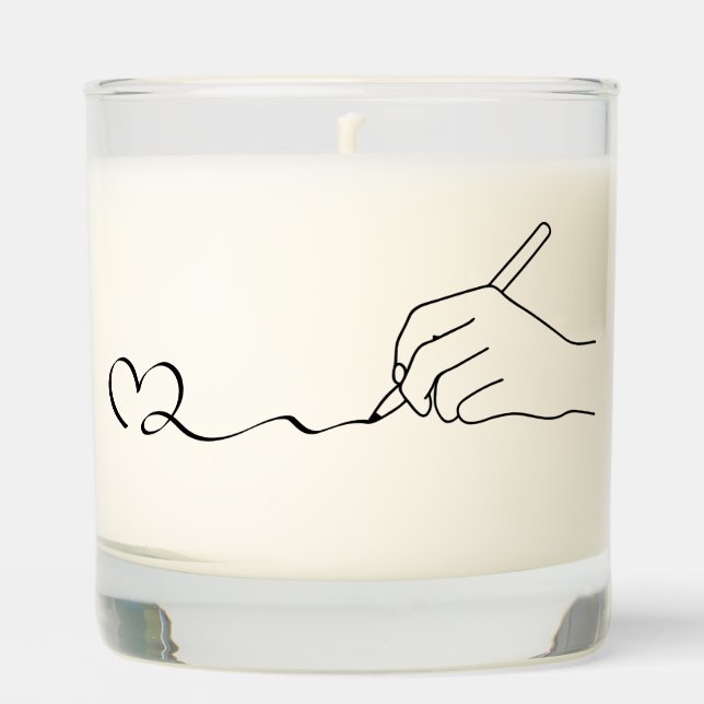Heartbeat Writing – Passionate Writer Merch  Scented Candle (Front)