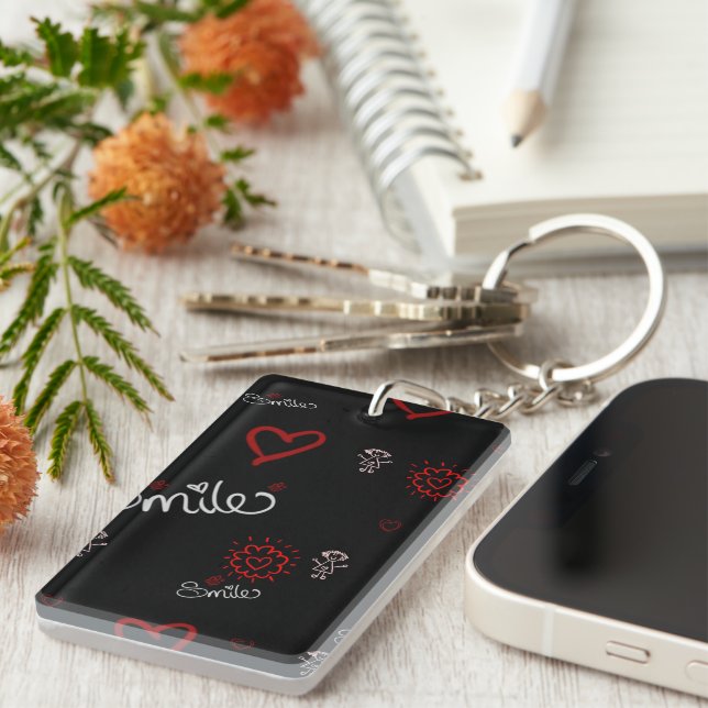 Heartbeats & Happiness Keychain (Front Right)
