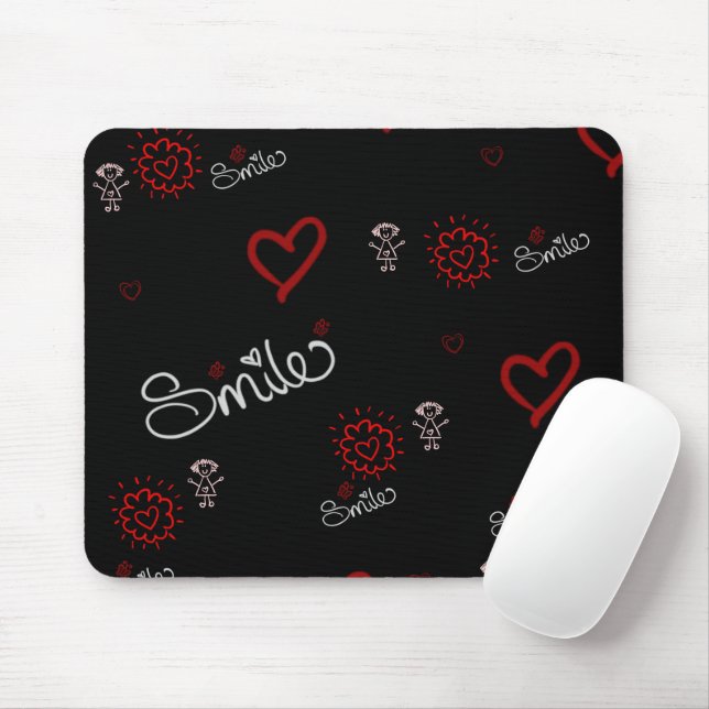 Heartbeats & Happiness Mouse Pad (With Mouse)