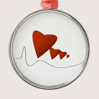 Heartbeats Metal Ornament