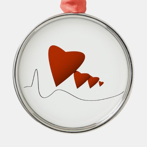 Heartbeats Metal Ornament