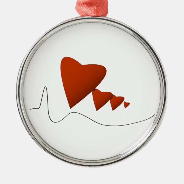 Heartbeats Metal Ornament (Front)
