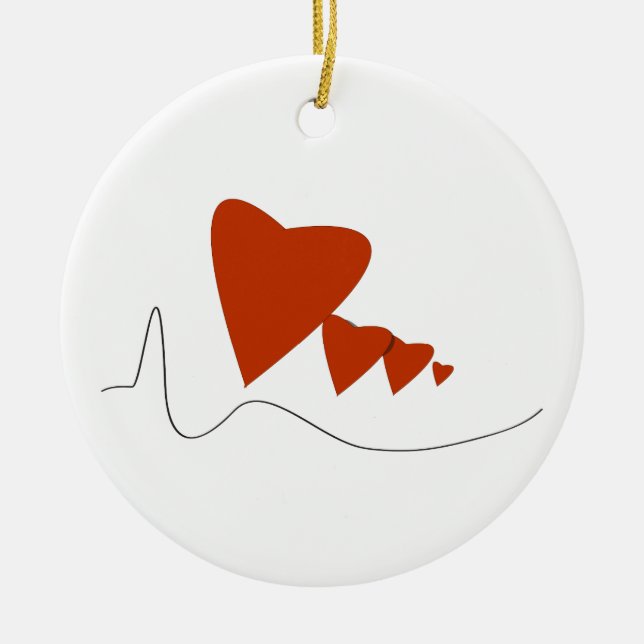 Heartbeats - Ornament - Customizable (Front)